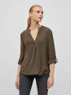 Vila Blouses Met Korte Mouw Blouse Dames Olijfgroen -Vila 00422a6f3c9f266652278bf208ca7bff