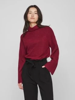 Vila Coltruien Trui Malina Dames Rood Gemêleerd -Vila 004b67bf26d13fb071324ec7dc81f402