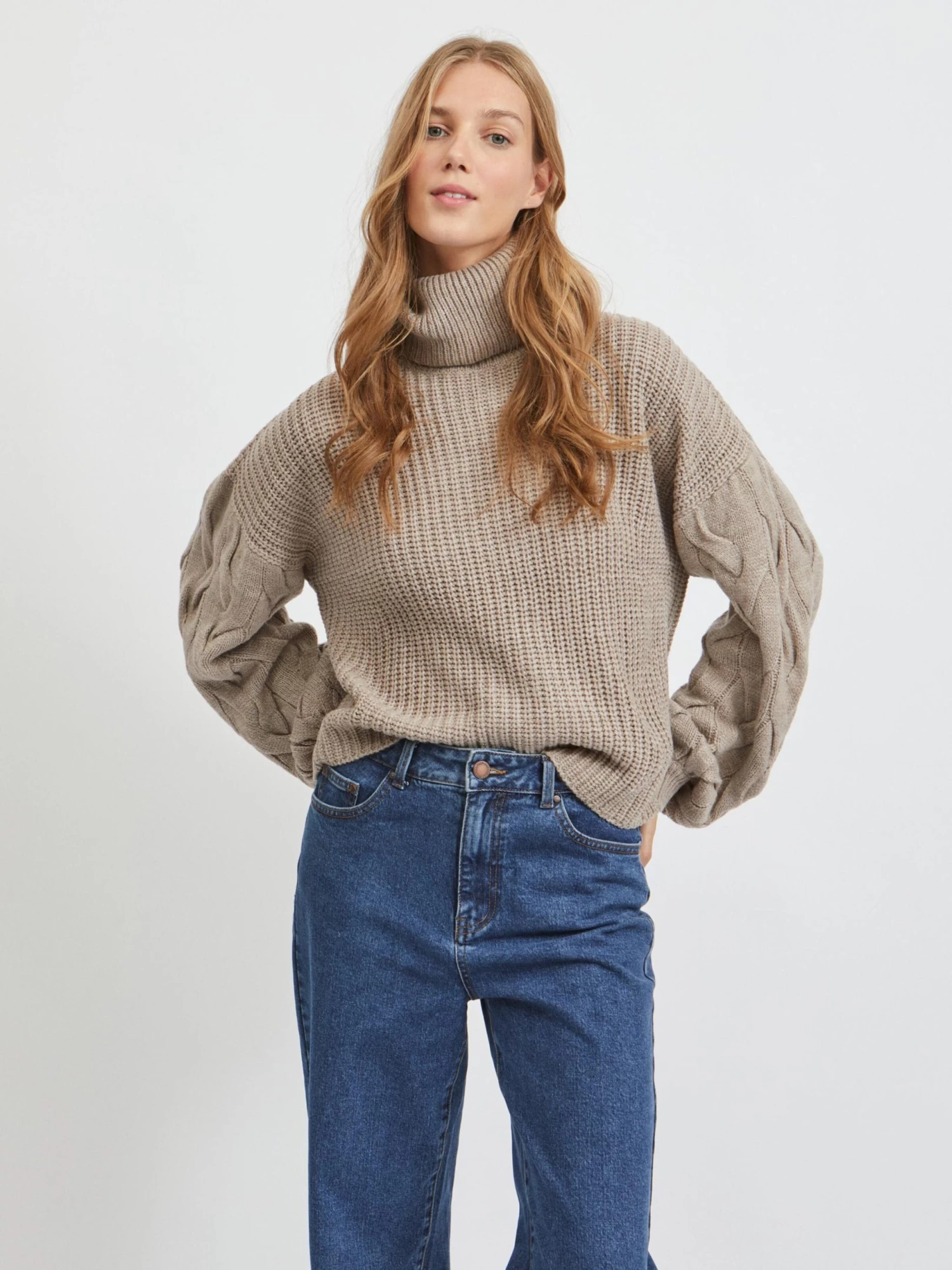 Vila Coltruien Trui Oa Dames Donkerbeige 3 Vila Coltruien Trui Oa Dames Donkerbeige - Afbeelding 3