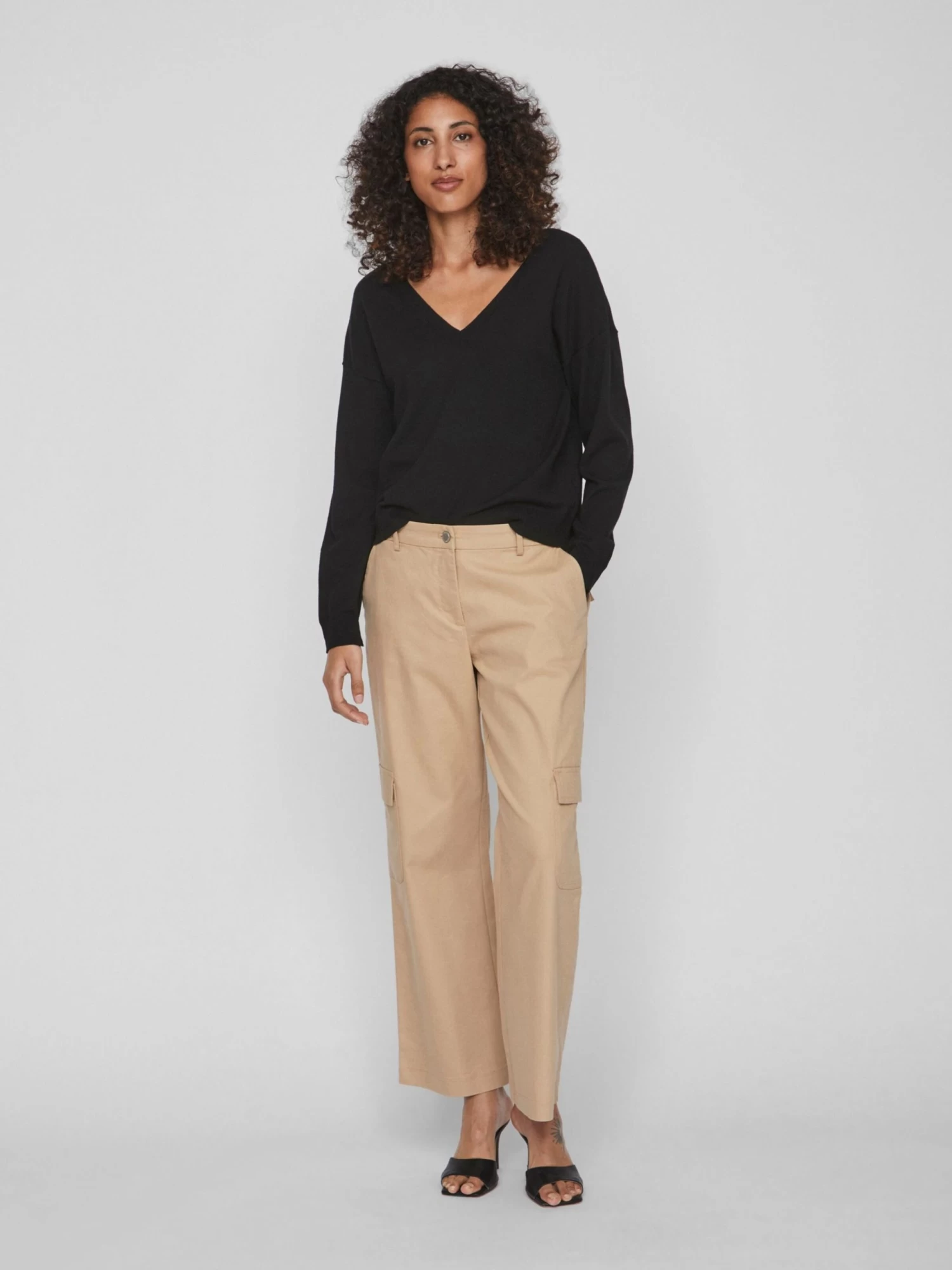 Vila Basic Truien Trui Dames Zwart 5 Vila Basic Truien Trui Dames Zwart - Afbeelding 5