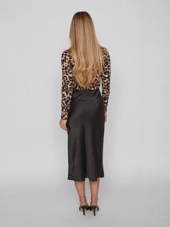 Vila Midi Rokken Rok DINNA Dames Zwart -Vila 0156aa316e6a59a350322364fb20a48b