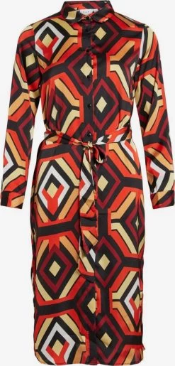 Vila Midi Jurken Jurk Dames Rood