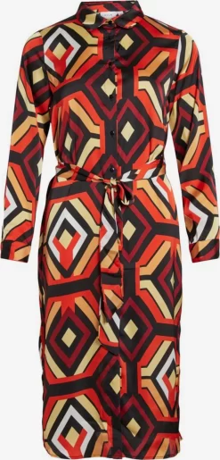 Vila Midi Jurken Jurk Dames Rood