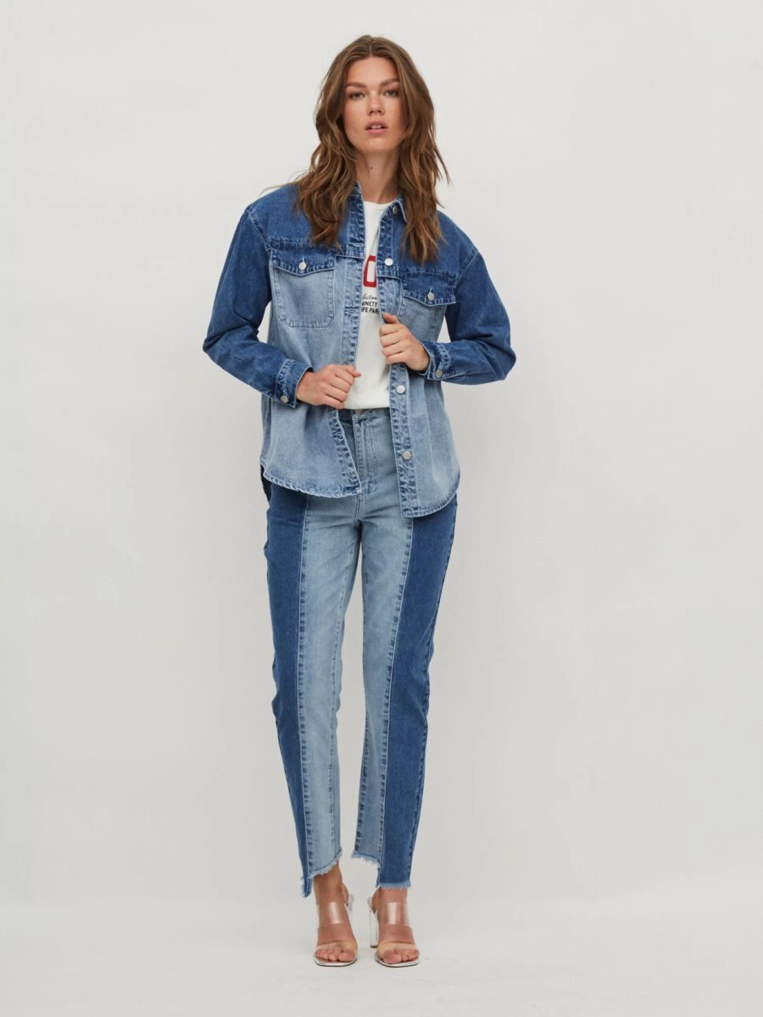 Vila Spijkerblouses Blouse Dames Blauw 5 Vila Spijkerblouses Blouse Dames Blauw - Afbeelding 5