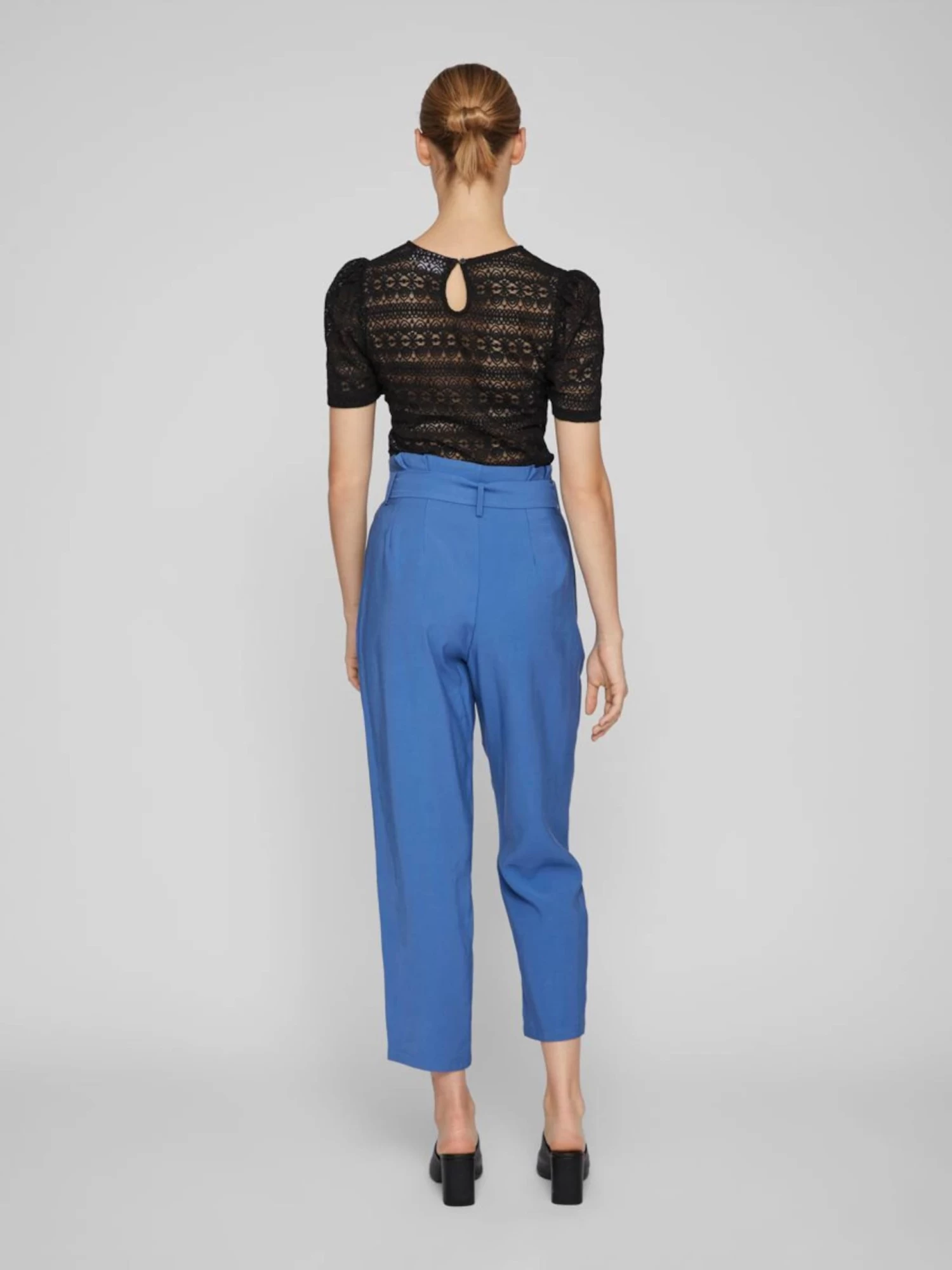 Vila Bandplooibroeken Regular Bandplooibroek Dames Blauw 4 Vila Bandplooibroeken Regular Bandplooibroek Dames Blauw - Afbeelding 4