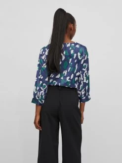 Vila Blouses Met Korte Mouw Blouse Dames Navy -Vila 034a3864a57cb6b3e6e5cd5db48a9eb4