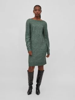 Vila Gebreide Jurken Gebreide Jurk Ella Dames Smaragd -Vila 03781bb22715df709944861c4574d7b4