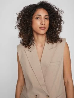 Vila Bodywarmers Bodywarmer Dames Beige -Vila 05cf63490c191c335cb5bd11656ba924