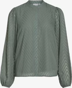 Vila Overhemden Blouse Dames Lichtgroen