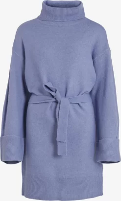 Vila Gebreide Jurken Gebreide Jurk Rolfie Dames Smoky Blue