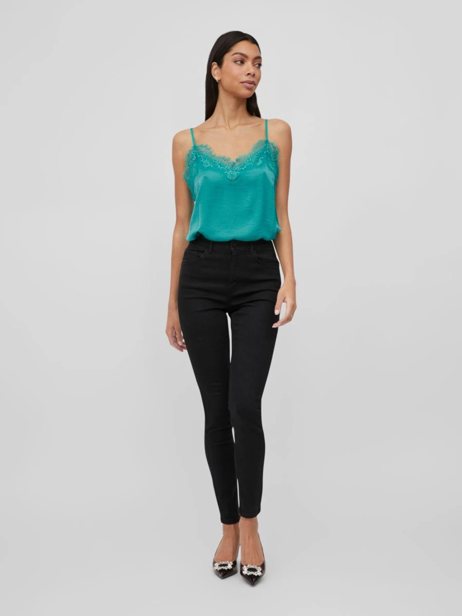 Vila Kanten Tops Top Dames Jade Groen 5 Vila Kanten Tops Top Dames Jade Groen - Afbeelding 5