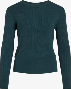 Vila Basic Truien Trui Comfy Dames Donkergroen