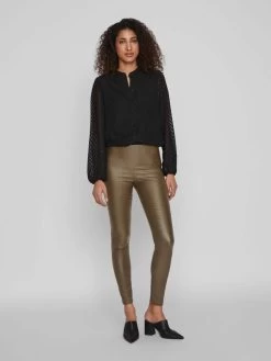 Vila Leren Broeken Skinny Leggings Commit Dames Olijfgroen -Vila 0718c2377f29294963ff70a68d5106a1
