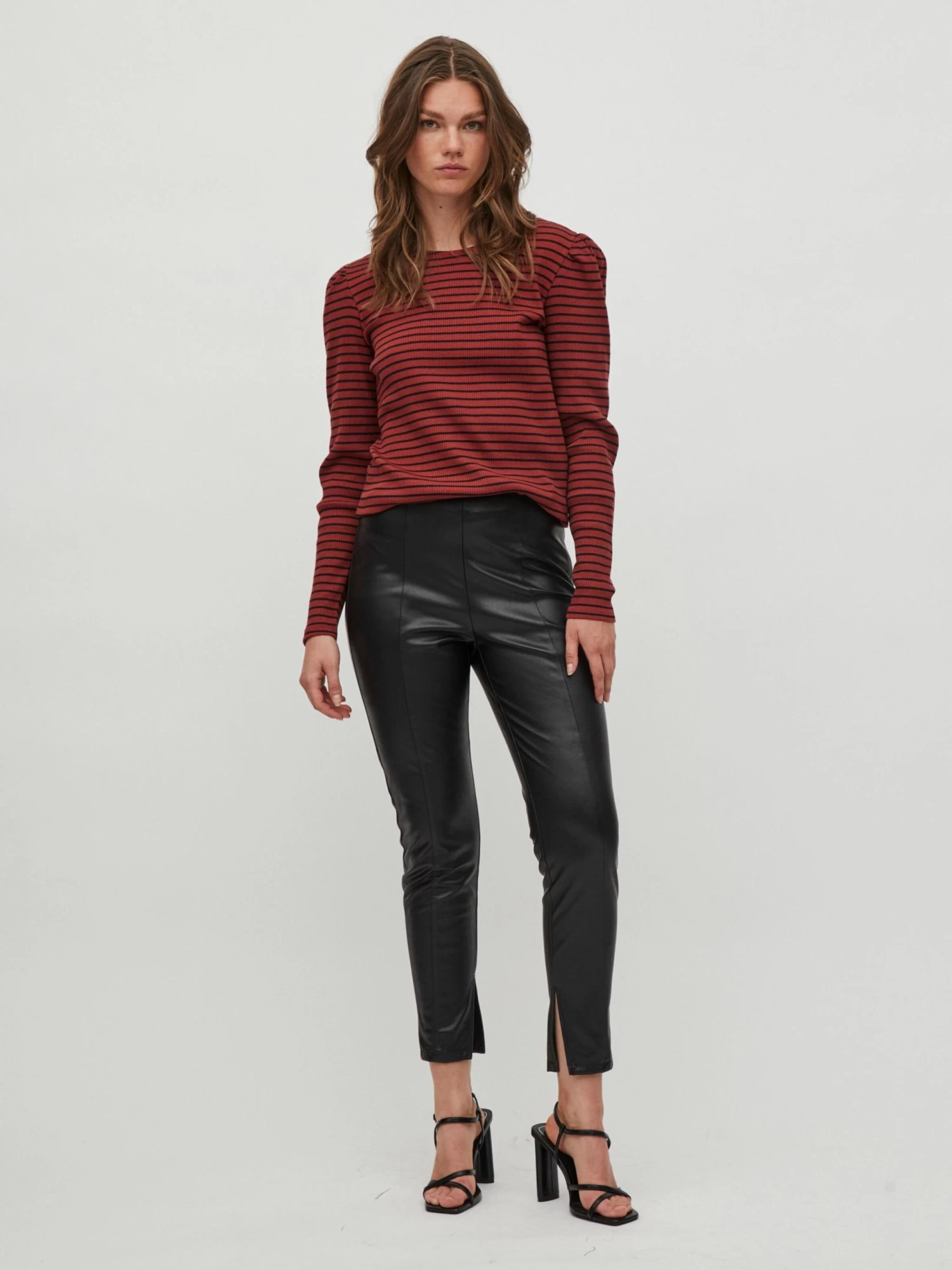 Vila Leren Broeken Skinny Broek Dagmar Dames Zwart 5 Vila Leren Broeken Skinny Broek Dagmar Dames Zwart - Afbeelding 5