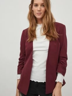 Vila Klassieke Blazers Blazers Her Dames Wijnrood -Vila 08465578f51dbd740595803415cc29ef