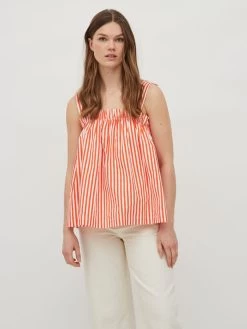 Vila Mouwloze Shirts Top FIKA Dames Mandarijn / Wit -Vila 085f683ba8938e3e95b60470d3a3fed1