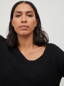 Vila Fijngebreide Truien Trui Dames Zwart -Vila 0919d4db02c3d7aca7aa24c547eb5cd3