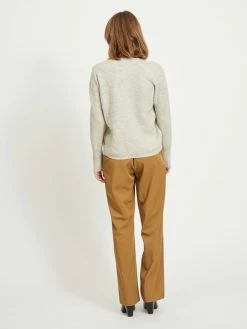 Vila Vesten Gebreid Vest NORA Dames Taupe -Vila 0cf35e9e876acf962bcd31286d4a8f75