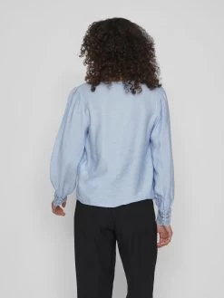 Vila Kanten Blouses Blouse Dames Blauw -Vila 0e21ca0c5c0ba7f2638180552fef621a