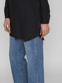 Vila Lange Blouses Blouse Dames Zwart -Vila 0e69318a88de336f0e8cd0af27ac2331