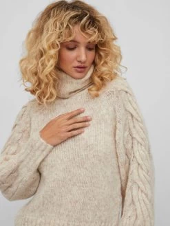 Vila Coltruien Trui Dames Beige -Vila 0f33bc7069887dd2172532c4f6ce1521