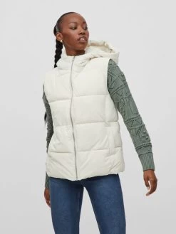 Vila Bodywarmers Bodywarmer Dames Beige -Vila 100de1530f5af309bd30a01f69421216