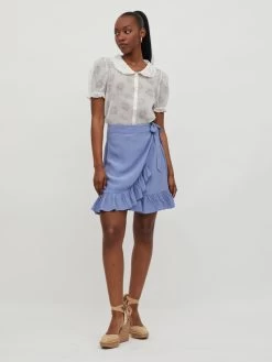 Vila Mini Rokken Rok Fini Dames Blauw -Vila 11127fdce1bce0f20cb52128cea9f09b