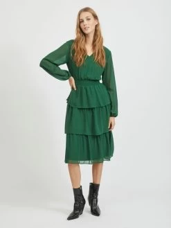 Vila Blousejurken Blousejurk Fulla Dames Groen -Vila 11d4c9541c47ca4d3271ebe076af712d