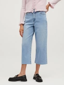 Vila Wide Leg Wide Leg Jeans Neina Dames Blauw -Vila 12671a4c70091624d149187c21ac950a