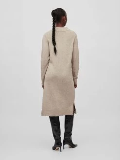 Vila Gebreide Jurken Gebreide Jurk Dames Beige -Vila 13b93f343f08b7b3f4d2fa347a6e4b18