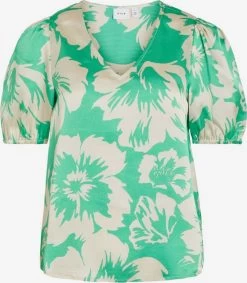 Vila Blouses Met Korte Mouw Blouse Dames Beige / Groen / Jade Groen