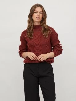 Vila Coltruien Trui Dames Donkerrood -Vila 13dfed3d82eaa6181f7eea887cc458bf