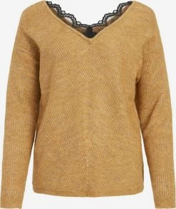 Vila Fijngebreide Truien Trui Dames Bruin