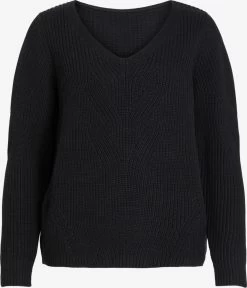 Vila Fijngebreide Truien Trui Dames Zwart