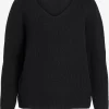 Vila Fijngebreide Truien Trui Dames Zwart