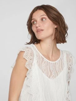 Vila Kanten Tops Top Dames Wit -Vila 16a1e7a11ff9cde18d8871997b80354b