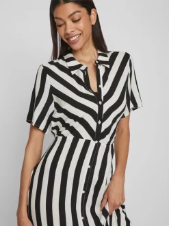 Vila Maxi Jurken Blousejurk Dames Zwart / Wit -Vila 171785bc93f7e7ad96eeed7c45117ace scaled