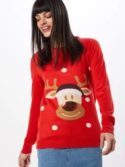 Vila Fijngebreide Truien Trui Dames Rood -Vila 1723b8b1b426f945e4eca00235da8f93