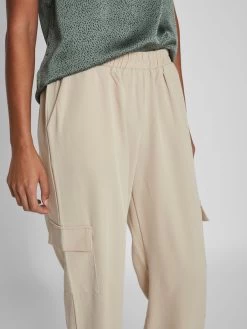 Vila Cargobroeken Tapered Cargobroek Dames Beige -Vila 17fad87c3ce5cb8a9df0f8f20e95e712