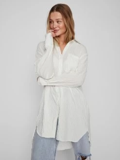 Vila Lange Blouses Blouse FREDA Dames Natuurwit -Vila 18335fe6741d7a10fbd40bac62234fc7