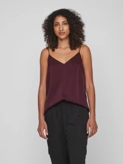 Vila Spaghetti Tops Top Dames Bourgogne -Vila 18d2adc8d2435400a0befd0c426cd9c6