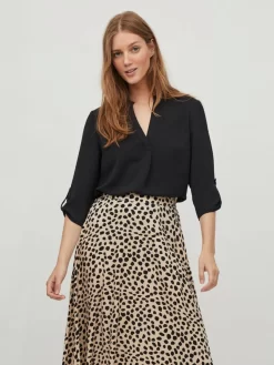 Blouses Met Korte Mouw Blouse Dames Zwart