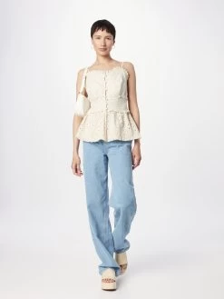 Blouse Tops Blouse BREA Dames Beige -Vila 195740cba6d3637a39a710fb091bea54