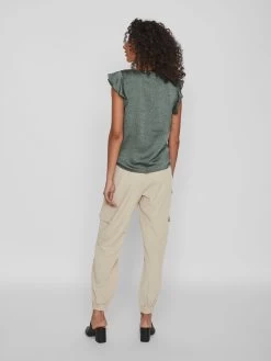 Vila Cargobroeken Tapered Cargobroek Dames Beige -Vila 1a55415bb294393e0eb142a3cc7707ca