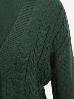 Vesten Gebreid Vest Dames Donkergroen -Vila 1b21a833be55fd40057c64b00f04fa3c