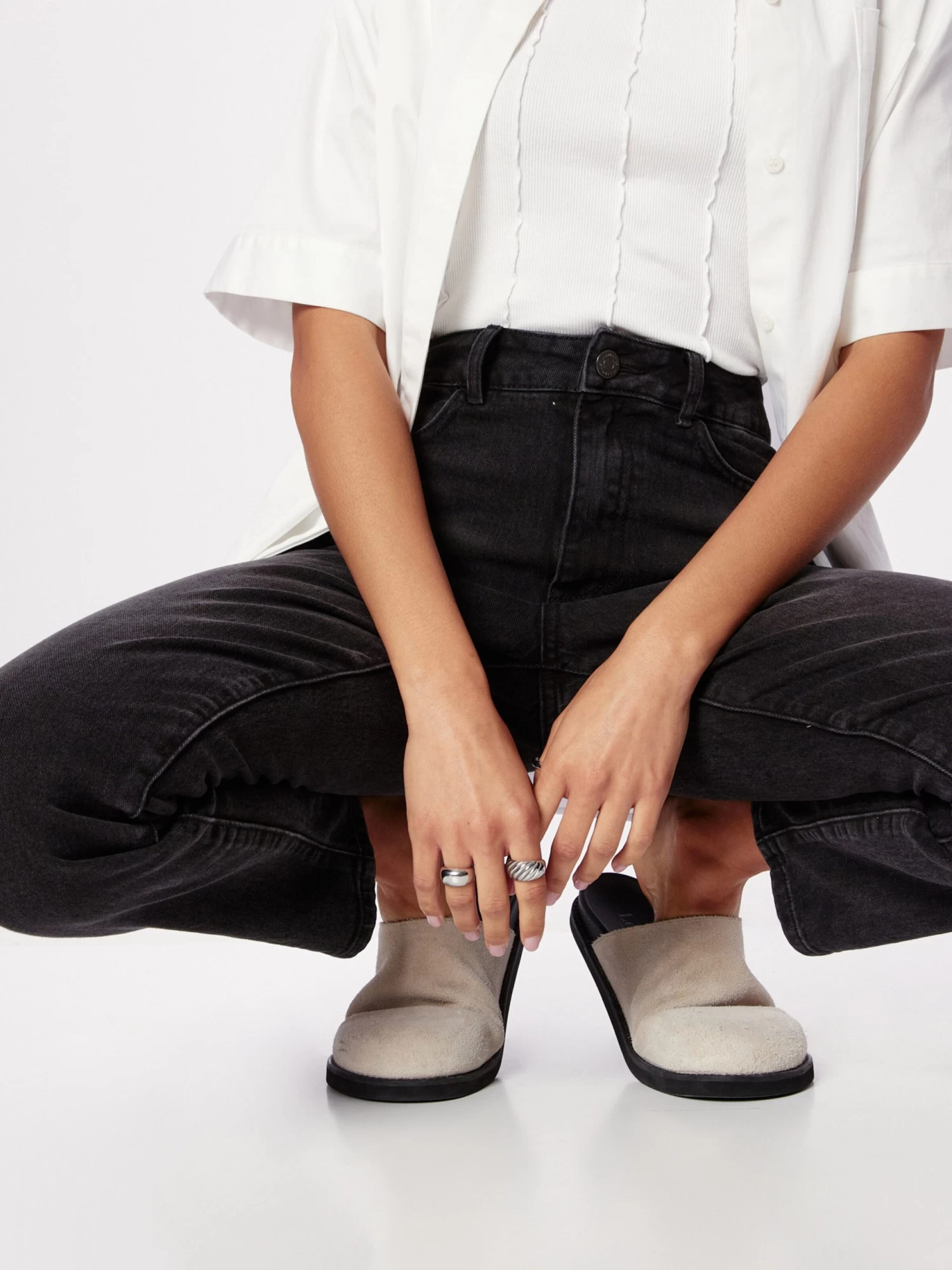 Vila Mom Jeans Tapered Jeans Dames Zwart 6 Vila Mom Jeans Tapered Jeans Dames Zwart - Afbeelding 6