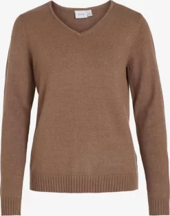 Vila Basic Truien Trui Dames Bruin