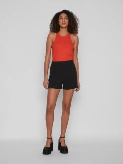 Vila Shorts Regular Broek PAYA Dames Zwart -Vila 1c50aca646348b01b29688af7512e366