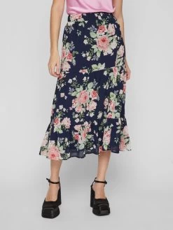 Vila Maxi Rokken Rok Dames Navy -Vila 1d887a9c1cf48190e21f9a33dfa5dee8