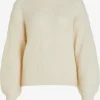 Vila Fijngebreide Truien Trui Liana Dames Crème